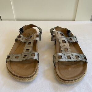 Women's Bohemian Bronze Strappy Slingback Espadrille Sandal Size 37-7 Resortwear